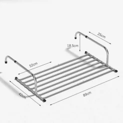 Tranquil Waters Gadgets Für Zuhause|Badezimmer-Faltbarer Wäscheständer aus Edelstahl – Platzsparender Balkon-Kleiderbügel