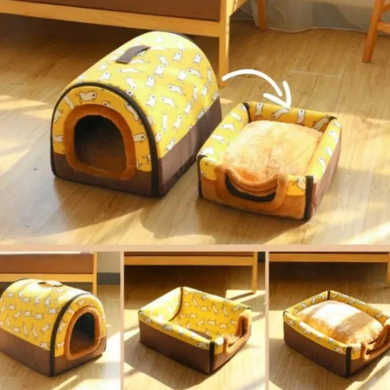 Decor Haustierzubehör|Haustierbetten-Faltbares großes Haustierhaus – gemütlicher Unterschlupf für Katzen und Hunde