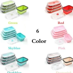 Tom Küche & Esszimmer-Faltbares Lunchbox-Set aus Silikon – langlebige Vorratsbehälter für Lebensmittel