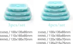 Tom Küche & Esszimmer-Faltbares Lunchbox-Set aus Silikon – langlebige Vorratsbehälter für Lebensmittel