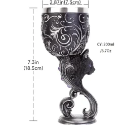 Feast u0026 Flair Küche & Esszimmer-Fantasy Kelch - Weinglas mit Einhorn, Drache, Wolf, Katze und Totenkopf