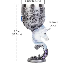 Feast u0026 Flair Küche & Esszimmer-Fantasy Kelch - Weinglas mit Einhorn, Drache, Wolf, Katze und Totenkopf