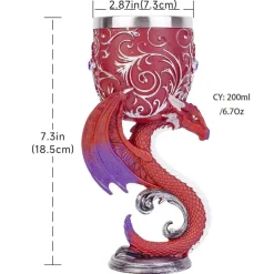 Feast u0026 Flair Küche & Esszimmer-Fantasy Kelch - Weinglas mit Einhorn, Drache, Wolf, Katze und Totenkopf