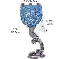 Feast u0026 Flair Küche & Esszimmer-Fantasy Kelch - Weinglas mit Einhorn, Drache, Wolf, Katze und Totenkopf