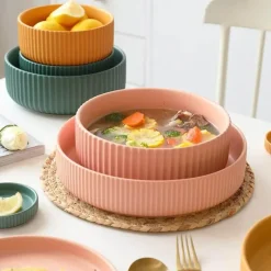 The Culinary Kit Küche & Esszimmer-Farbenfroher Essteller aus Keramik – Stilvolles Geschirr für alle Gelegenheiten