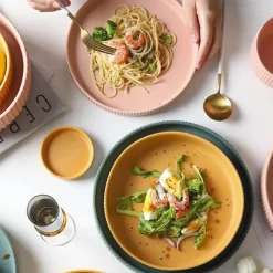 The Culinary Kit Küche & Esszimmer-Farbenfroher Essteller aus Keramik – Stilvolles Geschirr für alle Gelegenheiten