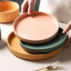 The Culinary Kit Küche & Esszimmer-Farbenfroher Essteller aus Keramik – Stilvolles Geschirr für alle Gelegenheiten