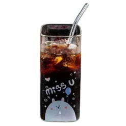 Plates u0026 More Küche & Esszimmer-Farbenfroher 400-ml-Kaffeebecher aus Glas – vielseitiges Trinkgeschirr für Milch, Bier, Tee und mehr