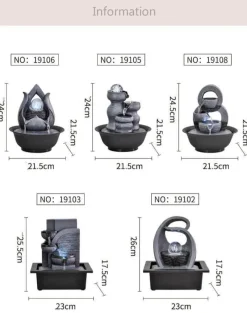 Willow u0026 Whim Wohndeko-Feng Shui-Springbrunnen – Dekoratives Wasserspiel aus Kunstharz für den Innenbereich