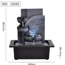 Willow u0026 Whim Wohndeko-Feng Shui-Springbrunnen – Dekoratives Wasserspiel aus Kunstharz für den Innenbereich