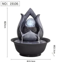 Willow u0026 Whim Wohndeko-Feng Shui-Springbrunnen – Dekoratives Wasserspiel aus Kunstharz für den Innenbereich