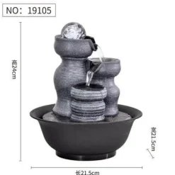 Willow u0026 Whim Wohndeko-Feng Shui-Springbrunnen – Dekoratives Wasserspiel aus Kunstharz für den Innenbereich