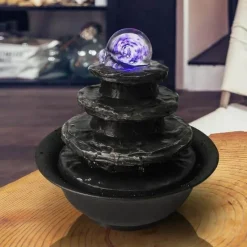 Willow u0026 Whim Wohndeko-Feng Shui-Springbrunnen – Dekoratives Wasserspiel aus Kunstharz für den Innenbereich