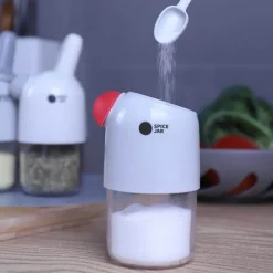 Space Savvy Küche & Esszimmer-Feuchtigkeitsbeständiges Gewürzglas – 2-in-1-Aufbewahrungsbehälter für Gewürze