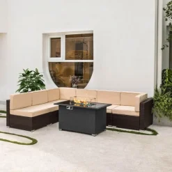 Comfort u0026 Style Camping Im Freien|Outdoor & Garten-Feuerstellentisch aus blauem Stein – Eleganter Versammlungstisch für die Terrasse im Freien