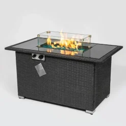 Comfort u0026 Style Camping Im Freien|Outdoor & Garten-Feuerstellentisch aus blauem Stein – Eleganter Versammlungstisch für die Terrasse im Freien