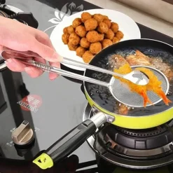 Tom Küche & Esszimmer-Filterlöffelzange aus Edelstahl – Küchenhelfer zum Braten und Grillen