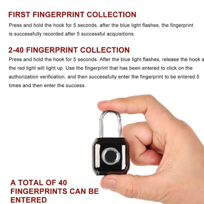 Gear Up u0026 Go Camping-Werkzeuge|Outdoor-Gadgets-Fingerabdruck-USB-Schloss – Intelligente, schlüssellose, wasserdichte Sicherheit