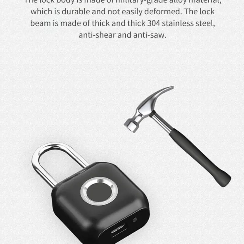 Gear Up u0026 Go Camping-Werkzeuge|Outdoor-Gadgets-Fingerabdruck-USB-Schloss – Intelligente, schlüssellose, wasserdichte Sicherheit
