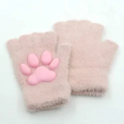Wilderness Haven Outdoor-Artikel|Camping Im Freien-Fingerlose Handschuhe mit 3D-Katzenpfoten – weiches, pelziges Katzenzubehör