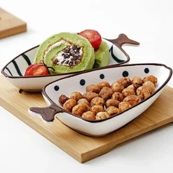 Elegance at the Table Küche & Esszimmer-Fischschwanz-Snackteller aus Keramik – Stilvolles Servierset