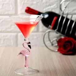 Deco Küche & Esszimmer-Flamingo-Weinglas – Tropisches Trinkgeschirr