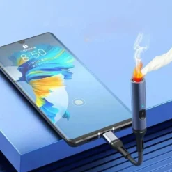 Trail Tech Camping-Werkzeuge|Outdoor-Gadgets-Flammenloses Feuerzeug mit Sicherheitsschalter und USB-Aufladung – winddichtes Design