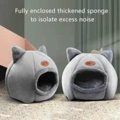 Comfort u0026 Style Haustierzubehör|Haustierbetten-Flauschiges Katzenbett – Gemütlicher Höhlenstil für den Innenbereich