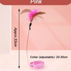 TailTrend Haustierzubehör|Haustierspielzeug-Flauschiges Katzenspielzeughalsband mit Federn – Interaktives Spielzubehör