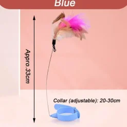 TailTrend Haustierzubehör|Haustierspielzeug-Flauschiges Katzenspielzeughalsband mit Federn – Interaktives Spielzubehör