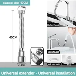 The Decor Haven Küche & Esszimmer-Flexible Küchenhahn-Verlängerungsdüse – verstellbares Universaldesign