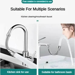 The Decor Haven Küche & Esszimmer-Flexible Küchenhahn-Verlängerungsdüse – verstellbares Universaldesign