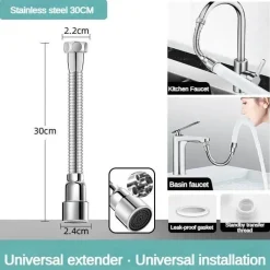 The Decor Haven Küche & Esszimmer-Flexible Küchenhahn-Verlängerungsdüse – verstellbares Universaldesign