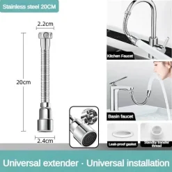 The Decor Haven Küche & Esszimmer-Flexible Küchenhahn-Verlängerungsdüse – verstellbares Universaldesign