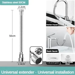 The Decor Haven Küche & Esszimmer-Flexible Küchenhahn-Verlängerungsdüse – verstellbares Universaldesign