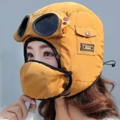 Wilderness Haven Fahrräder & Verkehr|Outdoor-Artikel-Fliegerbrillenhut - Vollständig abgeschirmte Fliegermütze