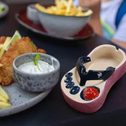 Timeless Touch Küche & Esszimmer-Flip-Flop-Servierschüssel aus Keramik – lustiges Strandparty-Geschirr