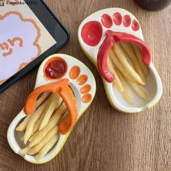 Timeless Touch Küche & Esszimmer-Flip-Flop-Servierschüssel aus Keramik – lustiges Strandparty-Geschirr