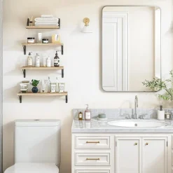 Comfort u0026 Style Wohndeko|Möbel-Floating Shelves for Wall – Wall-Mounted Wooden Bookshelves for Living Room