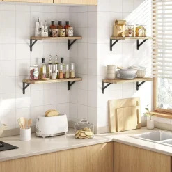 Comfort u0026 Style Wohndeko|Möbel-Floating Shelves for Wall – Wall-Mounted Wooden Bookshelves for Living Room