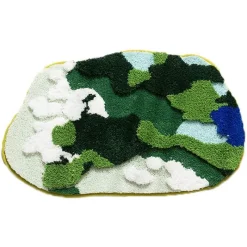 Soft Steps Badezimmer-Flocked Moss Bath Rug - Soft Green Bathroom Mat