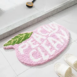 Soft Steps Badezimmer-Flocked Moss Bath Rug - Soft Green Bathroom Mat