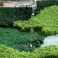 Soft Steps Badezimmer-Flocked Moss Bath Rug - Soft Green Bathroom Mat