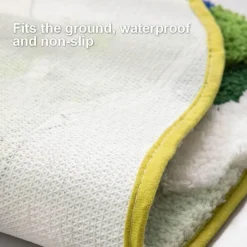 Soft Steps Badezimmer-Flocked Moss Bath Rug - Soft Green Bathroom Mat