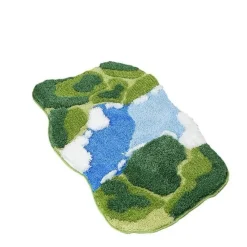 Soft Steps Badezimmer-Flocked Moss Bath Rug - Soft Green Bathroom Mat