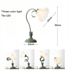 Glow u0026 Shade Beleuchtung-Florale Schreibtischlampe - Romantisches stilvolles Tischlicht