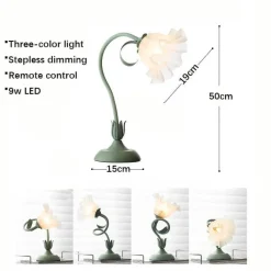 Glow u0026 Shade Beleuchtung-Florale Schreibtischlampe - Romantisches stilvolles Tischlicht