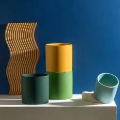 Tom Wohndeko-Florava Hand-Painted Ceramic Planter – Colorful Draining Plant Pot