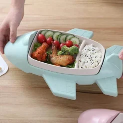 Kinder The Decor Haven Kinderwagen & Zubehör-Flugzeug-Bambus-Kindergeschirr-Set – Umweltfreundliches Geschirr