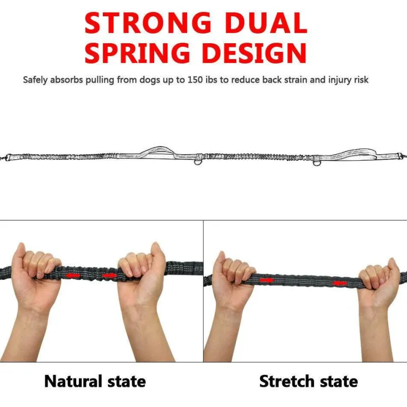 Furendo Haustierzubehör|Reinigungswerkzeuge Für Haustiere-Freihändige Hundeleine – Elastische Taillen-Leine für Haustierbesitzer